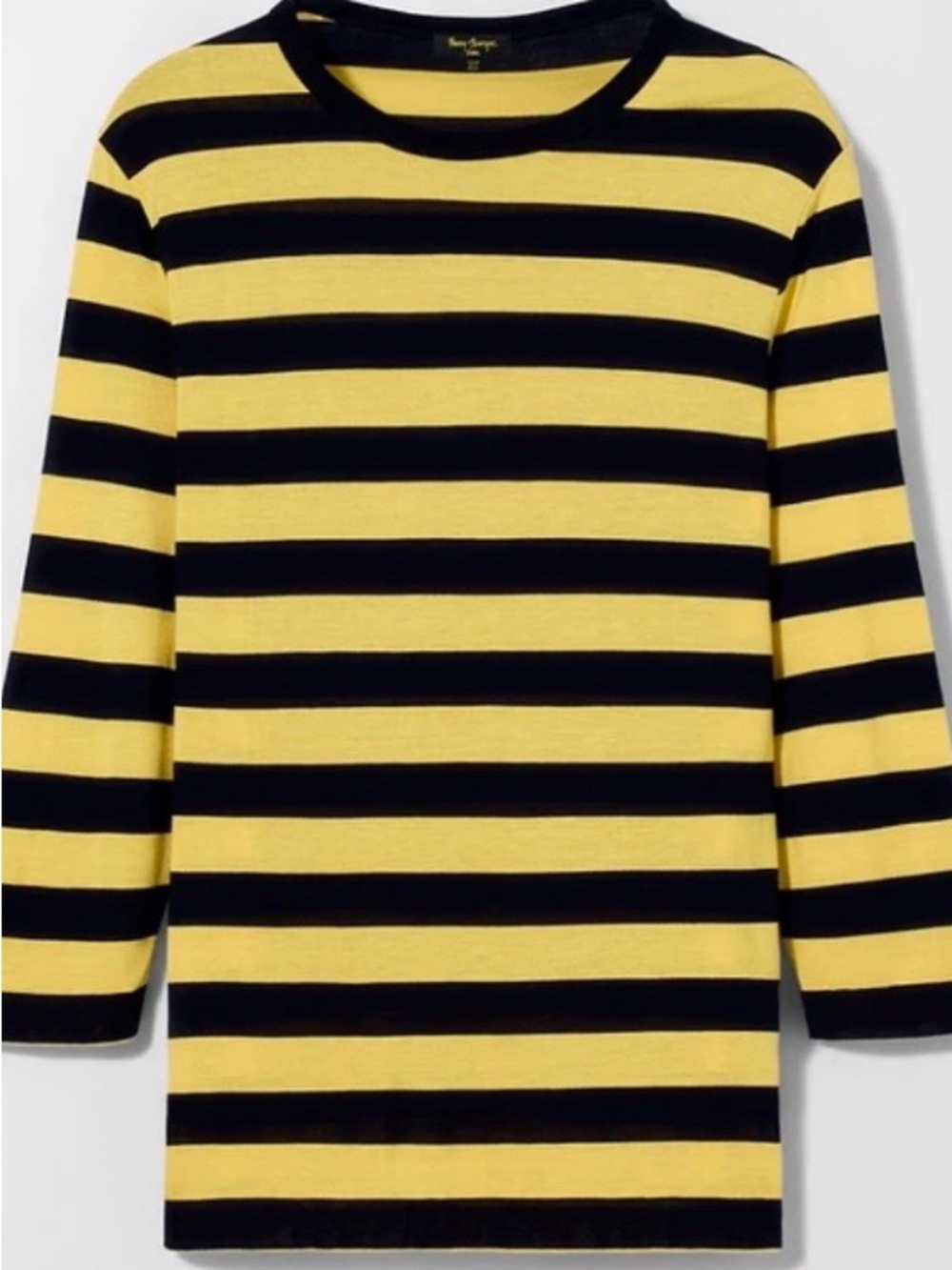 Zara Yellow and Black Striped Long Sleeve Top